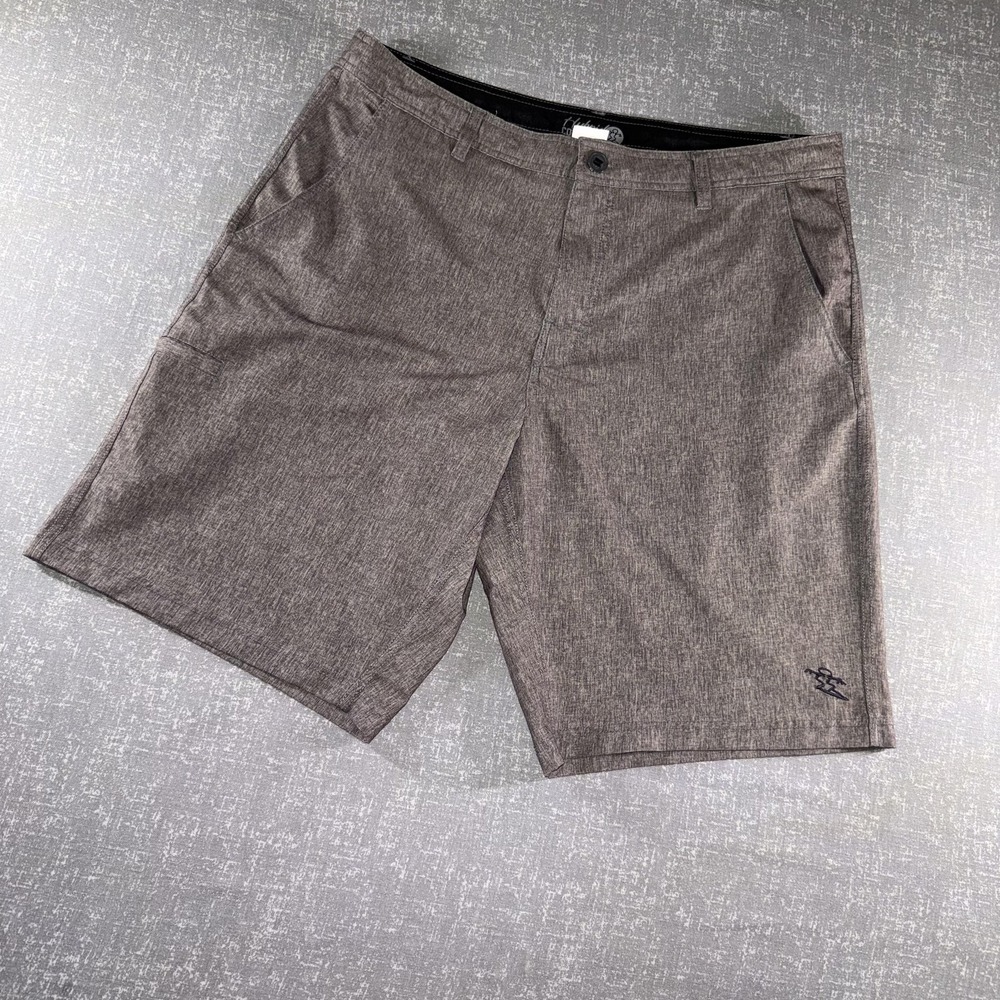 DAHUI Shorts Mens 36 Gray Hybrid Collection Stretch Chino 11 Inseam Beach Casual